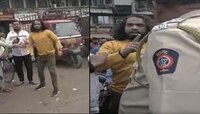 Bike का थांबवली! मुंब्र्यात दुचाकीस्वाराचा वाहतूक पोलिसावर चाकूने हल्ला... Video व्ह