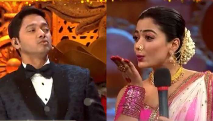 पुष्पा नाम सुनके फ्लॉवर समजी क्या...'; डायलॉग ऐकताच Rashmika नं लाजत श्रेयसला दिली फ्लाइंग किस