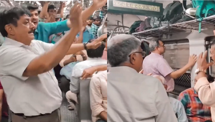 Mumbai Local Video : दिल तो बच्चा है जी! 'दो घुंट' गाण्यावर मुंबई लोकल ट्रेनमध्ये मुंबईकरांची धमाल, व्हिडीओ व्हायरल 