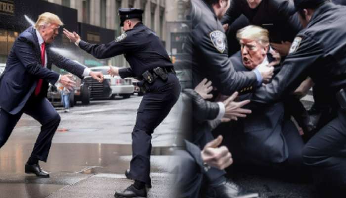 Donald Trump यांना अटक? पोलिसांकडून धक्काबुकी, गोंधळ आणि राड्याचे Photos चर्चेत