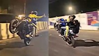 तो तरुण अखेर सापडला! बाईकवर दोन मुलींना घेऊन जीवघेणा स्टंट... Video व्हायरल 
