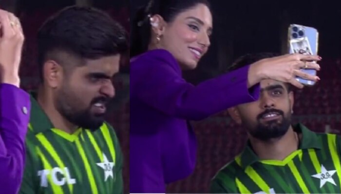 Babar Azam: एंकरसोबत सेल्फी घेताना बाबर आझमने केलं असं की...; व्हिडीओ होतोय व्हायरल