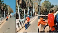 कलियुगातील 'श्रावण बाळ'! नेटकऱ्यांचं मन जिंकणाऱ्या चिमुकल्याचा व्हिडीओ पाहिला का?