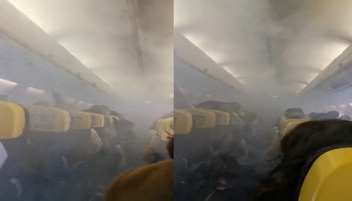 Flight Viral Video : किंकाळा, आरडाओरडा अन् धूर...हजारो फूट उंचीवर विमानात प्रवासी अडकले...