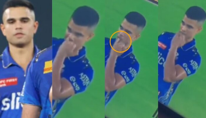 Arjun Tendulkar : शीsss...! नाकात घातलेलं तेच बोट तोंडात, अर्जुनचा किळसवाणा प्रकार कॅमेरात कैद