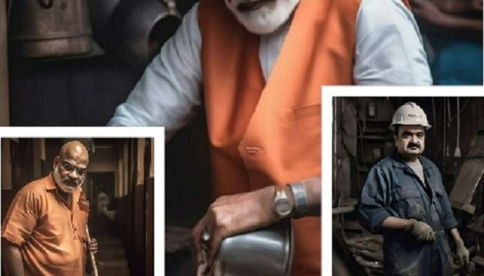 Modi चहा विकत आणि Ambani पेपर स्टॉलवर असते तर...; कामगार दिनानिमित्त पाहा भन्नाट फोटो