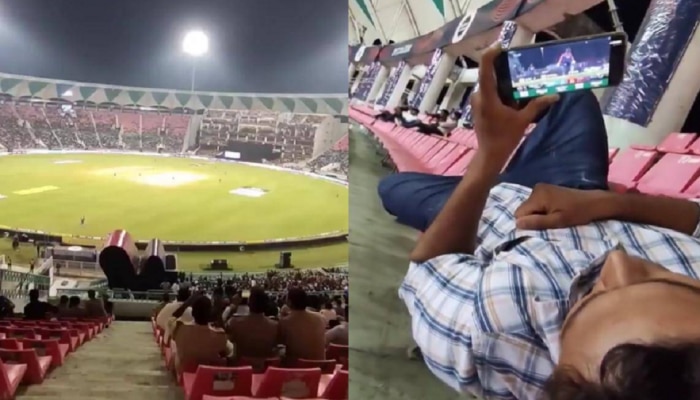IPL 2023 : भावाचा नादच खुळा! तिकिट काढून स्टेडिअममध्ये गेला आणि मोबाईलवर सामना पाहिला... Video