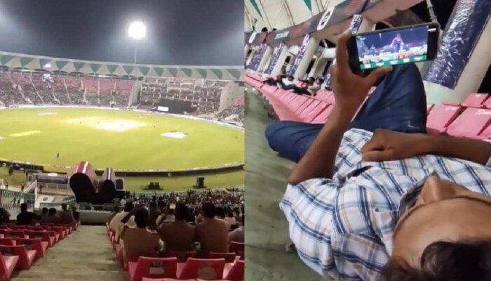 IPL 2023 : भावाचा नादच खुळा! तिकिट काढून स्टेडिअममध्ये गेला आणि मोबाईलवर सामना पाहिला... Video