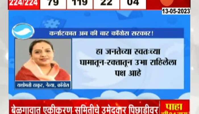 Congress MLA Yashomati Thakur Tweet On Karnataka Election Result 2023