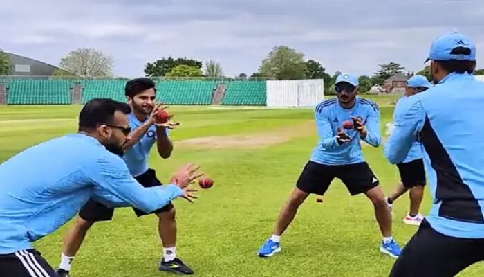 WTC Final 2023 Video : 3 2 1... भारतीय खेळाडूंची भन्नाट Fielding Practice पाहून डोळे भिरभिरतील 