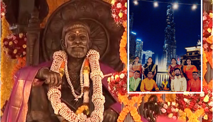 जय भवानी, जय शिवाजी...! बुर्ज खलिफा परिसरात छत्रपती शिवरायांना अनोखी मानवंदना