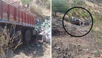 करंजी घाटात अवघड वळणावर ताबा सुटला, ट्रक 25 फूट खोल दरीत कोसळला अन्...