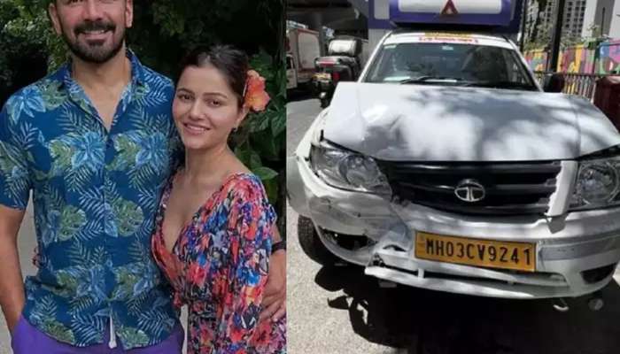 लोकप्रिय अभिनेत्री Rubina Dilaik च्या गाडीला अपघात, पती अभिनवनं कारचा फोटो शेअर करत, म्हणाला...