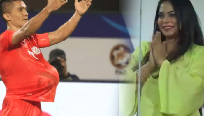 Live सामन्यात Sunil Chhetri ने दिली 'गुड न्यूज'; खास सेलिब्रेशन करत सांगितलं 'बाबा होणार'...पाहा Video