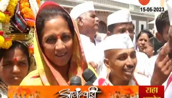NCP MP Supriya Sule In Sopan Kaka Palkhi Utsav For Ashadi Wari