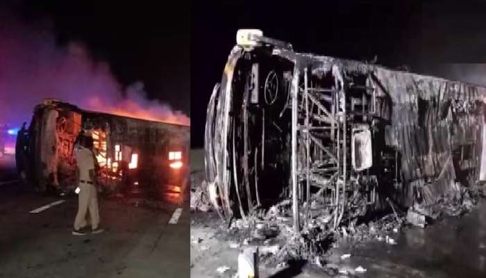 Buldhana Bus Accident : बुलडाणा बस अपघाताचा नवा व्हिडिओ आला समोर, बसचा कोळसा 