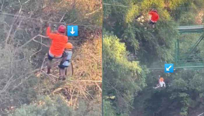 6 वर्षांचा चिमुरडा जिपलाइनवरुन जात असतानाच हार्नेस तुटला; पकडणार इतक्यात 40 फूट खाली कोसळला अन्...; थरकाप उडवणारा VIDEO