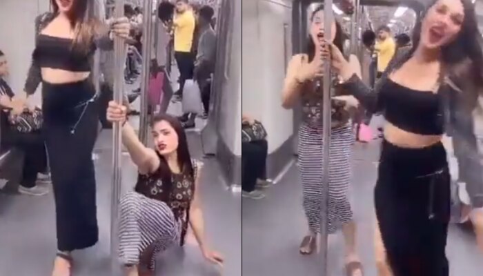 Delhi Metro: आता हेच बाकी राहिलं होतं, दिल्ली मेट्रोमधील महिलांचा Video व्हायरल; सर्वांसमोर असं काही केलं की...