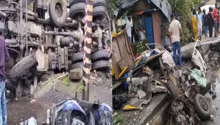 मुंबईत भीषण अपघात; सिमेंट मिक्सरने चार वाहनांना चिरडलं