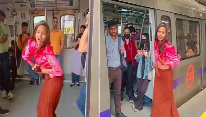 Delhi Metro ट्रेनचे दरवाजे उघडताच तरुणीचं विचित्र कृत्य, VIDEO पाहून नेटकरी संतापले