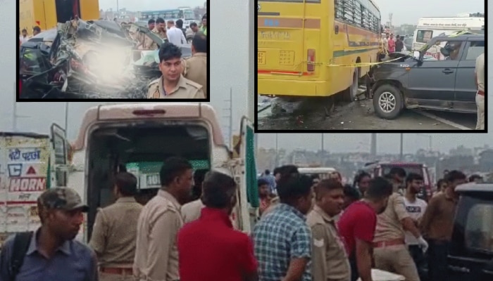 Video : स्कूल बस आणि कारची जोरदार धडक, भीषण अपघातात 6 जणांचा जागीच बळी