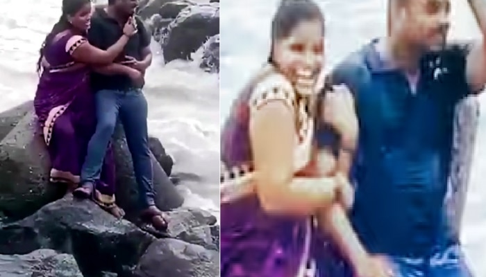 उसळलेल्या समुद्रात फोटोशुट करणं पडलं महागात, मुलाच्या मोबाईलमध्ये कैद झाला आईच्या मृत्यूचा व्हिडिओ