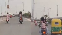 धावत्या बाइकवर बॉयफ्रेंडच्या मांडीवर बसून तरुणीचा रोमान्स, व्हिडीओ Viral 