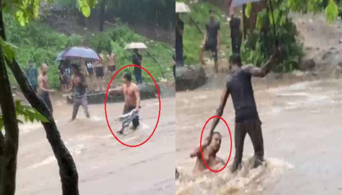 वाहत्या पाण्यातली मस्ती नडली! मालाडमध्ये धबधब्यात वाहून गेला तरुण; घटनेचा Live Video