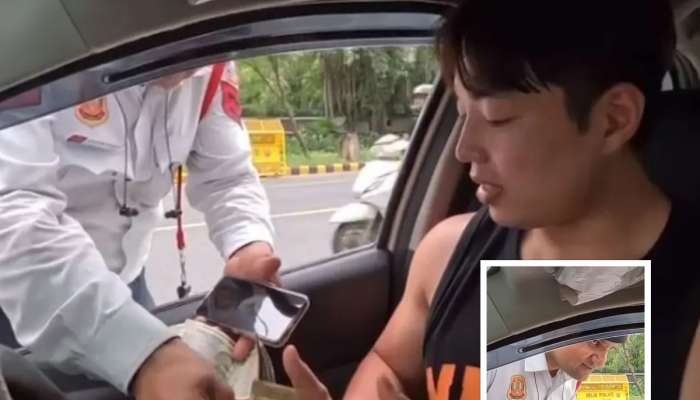 वाहतूक पोलीस कर्मचाऱ्याने कोरियन व्यक्तीला ठोठावला 5000 रुपयांचा दंड; निलंबनाची कारवाई, पण का? 