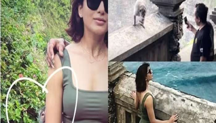 बालीत फिरत असलेल्या Samantha Ruth Prabhu सोबत माकड चेष्टा, झालं असं की...