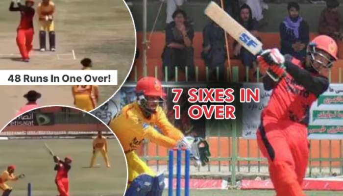 Video: एका ओव्हरमध्ये 48 धावा! लगावले 7 Sixes; पाहा 21 वर्षीय खेळाडूची तुफानी खेळी