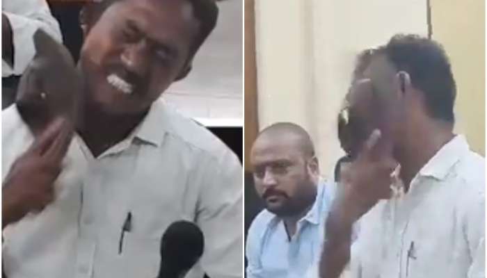 VIDEO : '31 महिन्यात एकही काम केले नाही'; नगरसेवकाने स्वतःलाच मारली थोबाडीत