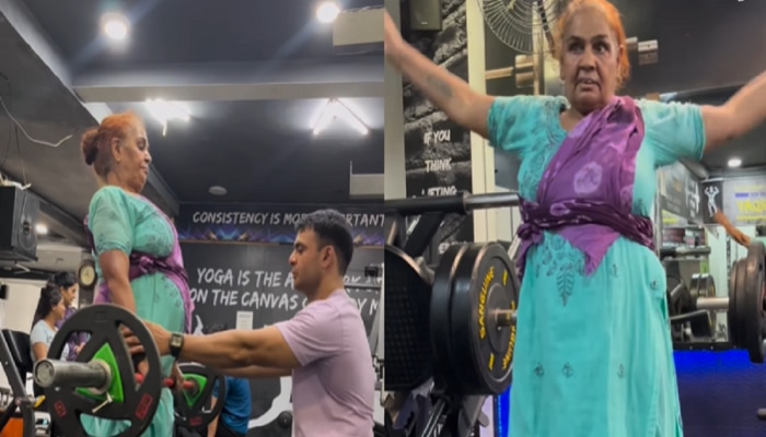 नाद करा पण आजींचा कुठं? वयाच्या 68 व्या वर्षी घेतली Gym ची मेंबरशीप; Video पाहाच