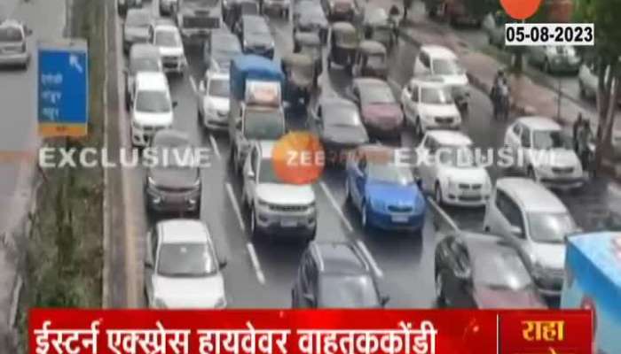 Mumbai Easter Express Highway Traffic Jam From Accident