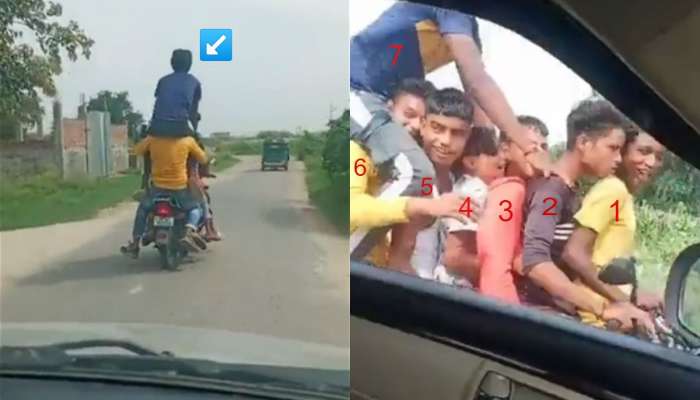 अतीशहाणपणा नडला! 7 जण एका बाईकवर बसून करत होते प्रवास, पण पुढच्याच क्षणी...; Viral VIDEO