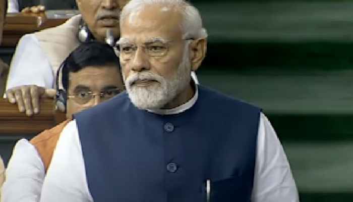 PM Modi Live : पीएम मोदींच्या भाषणादरम्यान विरोधकांचा सभात्याग, पीएम मोदी म्हणतात 'त्यांच्या मनात पाप'