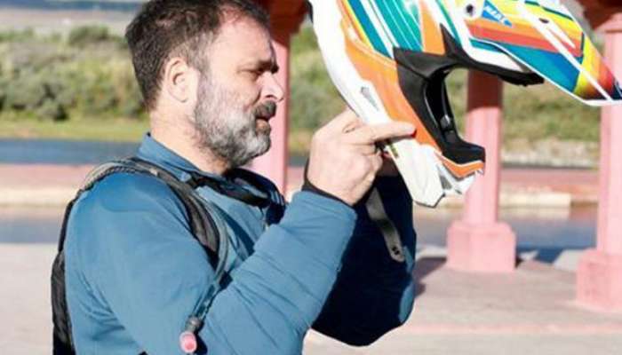 Rahul Gandhi on Ladakh tour left by bike to see Pangong Lake