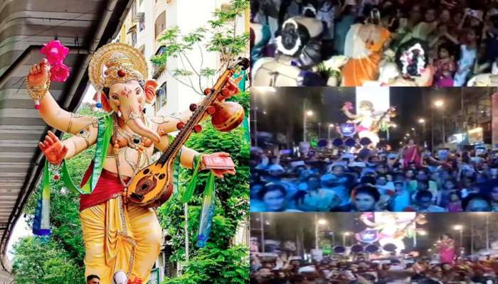 Ganeshotsav 2023 : गणपतीचं &#039;स्वागतपण भारी देवा!&#039; मुंबईतील महागणपतीपुढे महिलांकडून मंगळागौरीचे खेळ; पाहा Video