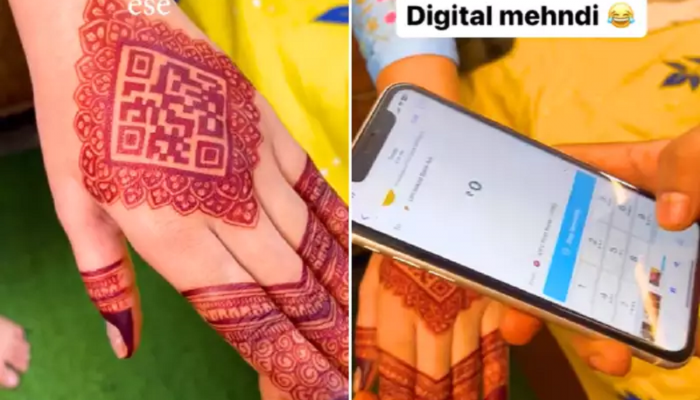 Rakshabandhan ला भावाला चुना लावण्यासाठी जबरदस्त फंडा! बहिणीने लावली QR Code वाली मेहंदी, पाहा VIDEO 