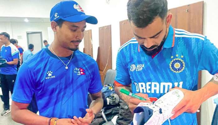 विराट कोहलीने शूजवर दिला ऑटोग्राफ, नेपाळी क्रिकेटर म्हणतो 'तो क्रिकेटर नाहीये....'
