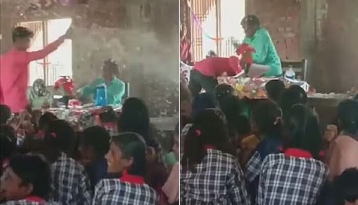 Teachers Day ला शिक्षकांसोबत चेष्टा करणं विद्यार्थ्याला पडलं महागात, Video Viral 