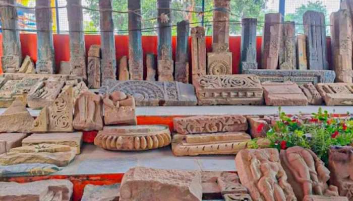 मूर्ती, स्तंभ, शिलालेख..., अयोध्येत राम जन्मभूमी परिसरात सापडले प्राचीन मंदिराचे अवशेष 