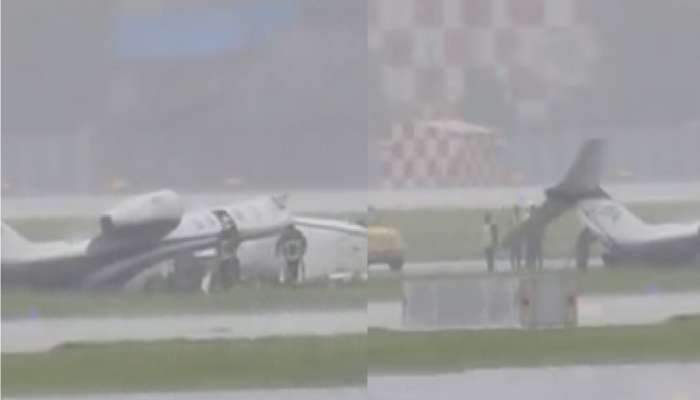 मुंबईत खासगी विमान कोसळले, खराब हवामानामुळं विमानतळावरच अपघात