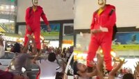 भररस्त्यात Money Heist स्टाईलने उधळल्या नोटा, गोळा करण्यासाठी लोकांची झुंबड अन्..., 