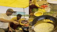रस्त्याच्या कडेला बसून अभिनेत्यानं तळली गरमागरम भजी... नेटकरी म्हणाले, कशी दिली दादा