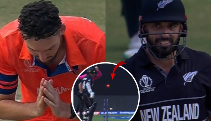 NZ vs NED : LIVE सामन्यात मिकेरेनने का जोडले हात? डॅरिल मिशेलला हसू आवरेना, पाहा Video