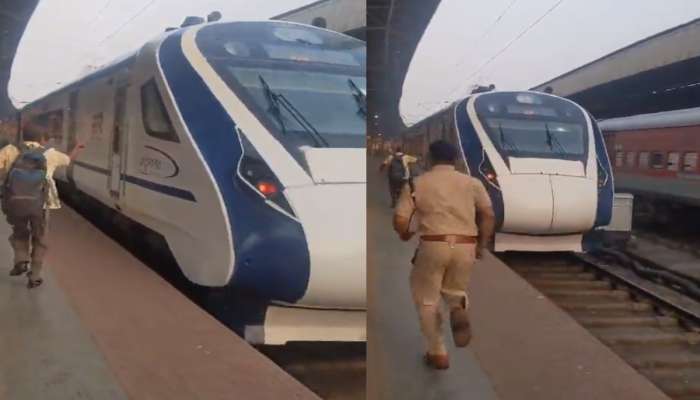 Video: दरवाजे बंद असलेल्या &#039;वंदे भारत&#039;मध्ये चढण्याचा प्रयत्न; RPF जवानाने काय केलं पाहिलं का?