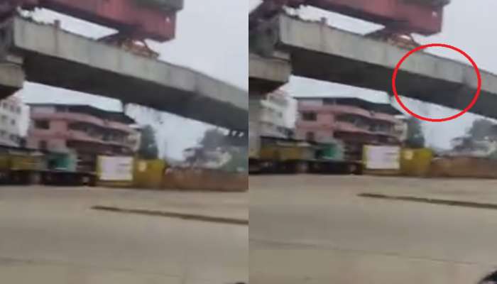 VIDEO : कानठळ्या बसवणारा आवाज झाला अन् मुंबई गोवा महामार्गावरील पूल मधोमध तुटला