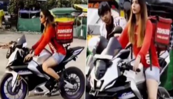 Indore Zomato Girl : सुपर बाइक, वेस्टर्न लुक..! &#039;या&#039; डिलिव्हरी गर्लला पाहून लोकांच्या नजरा खिळल्या, Video Viral 