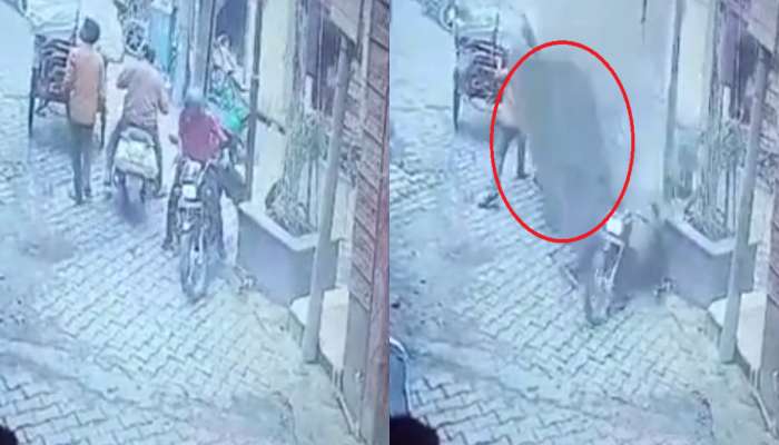 पत्नीसोबत निघालेल्या बाईकस्वारावर काळ होऊन कोसळली बाल्कनी; मृत्यूचा थरार CCTVत कैद